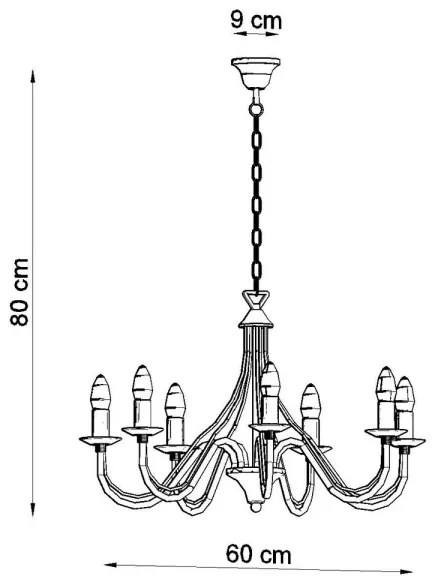 Lustră pe lanț MINERWA 7 7xE14/40W/230V negru