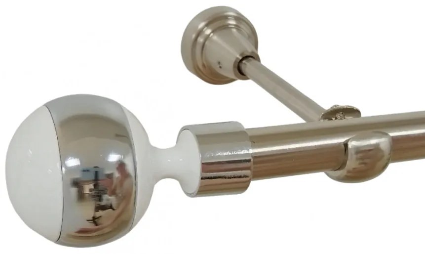 Galerie simpla fara inele kula alb 19 mm INOX (Alege marime: 200 cm)