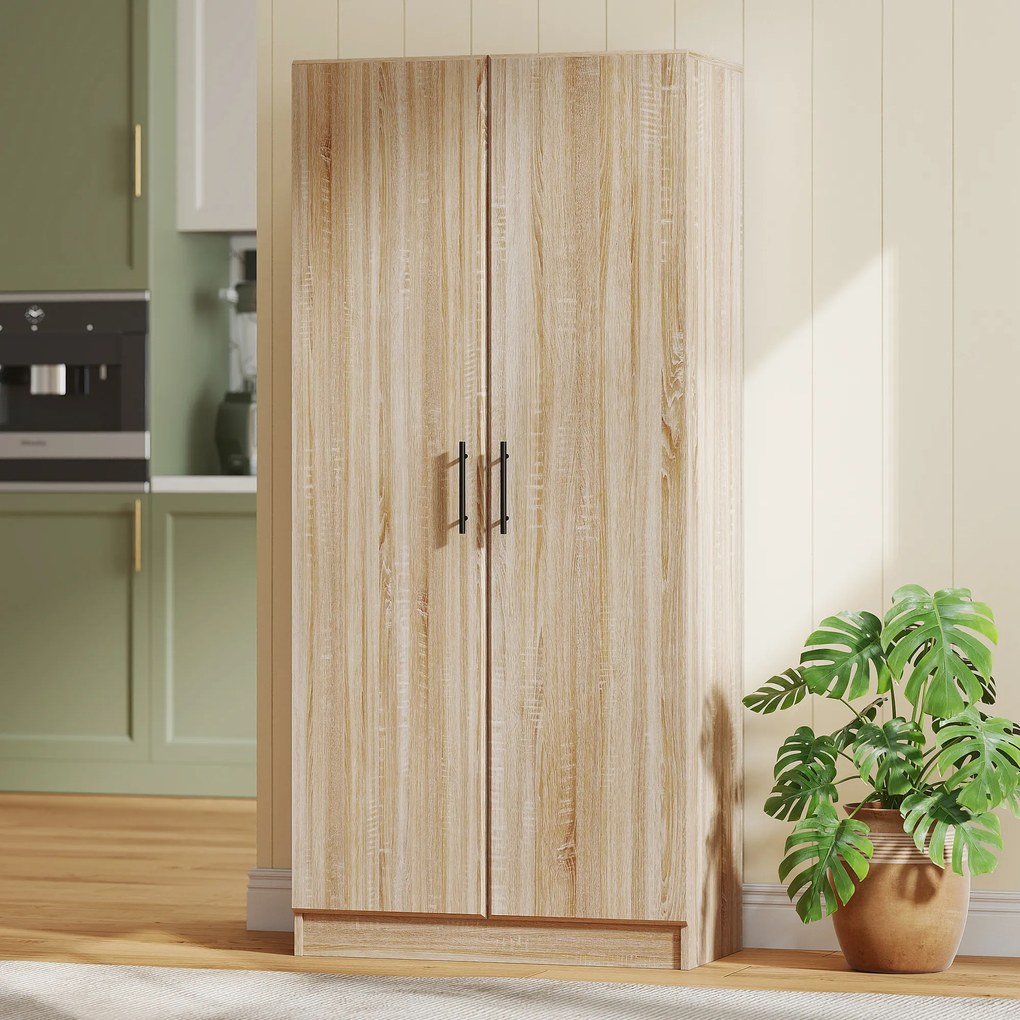 HOMCOM Dulap de Bucătărie Modern cu Rafturi Ajustabile și Uși Amortizate Lemn | Aosom Romania