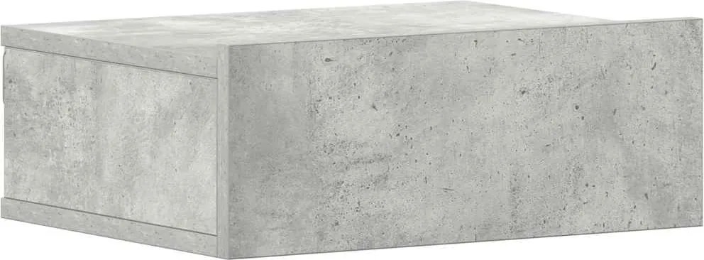 vidaXL Noptieră suspendată, gri beton, 40x30x15 cm, lemn prelucrat