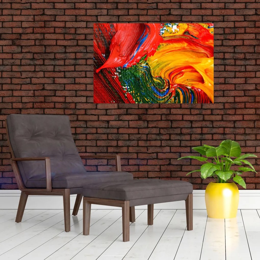 Tablou - Abstractizare albăstrire cu o perie (90x60 cm)