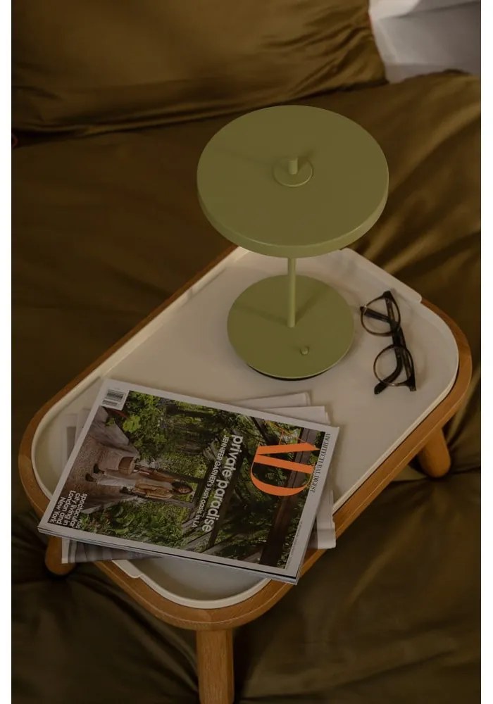 Veioză verde LED din metal cu abajur din metal (înălțime 31 cm) Asteria Move – UMAGE