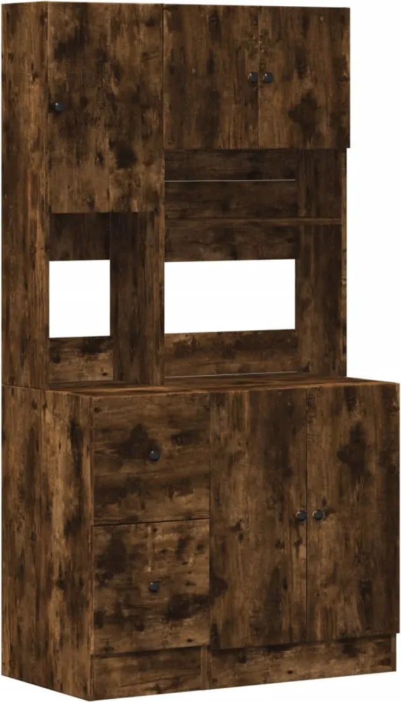 vidaXL Dulap de bucătărie stejar fumuriu, 95x50x180 cm, lemn prelucrat