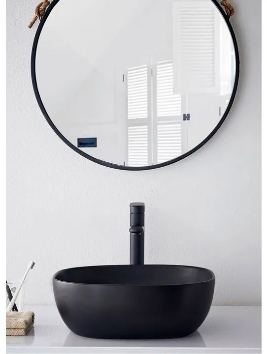 Lavoar Belinda ceramica sanitara negru mat - 46 cm
