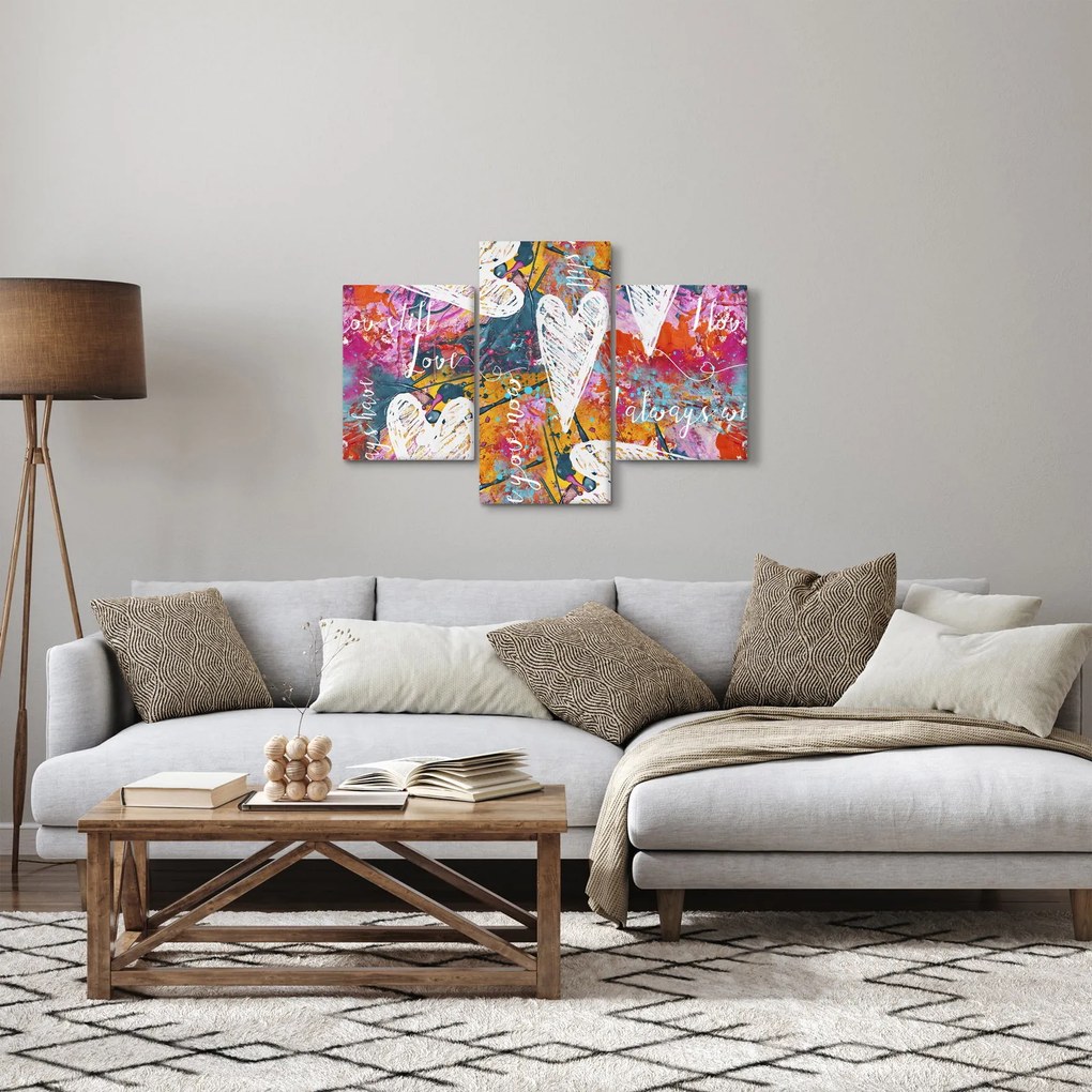 Tablou - Inima pe un fundal abstract (90x60 cm)
