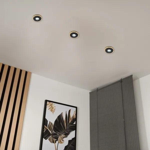 Plafonieră pentru tavan fals TOBBY 1x GU10/20W/230V Ø 11,5 cm stejar/negru