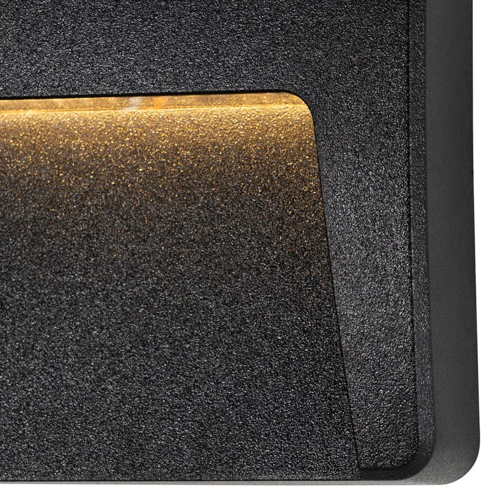 Set de 6 aplice exterioare negre pătrate cu LED inclus IP65 - Gem