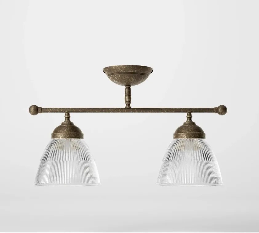 Lustra stil neoclasic din alama si abajur ceramic Elide