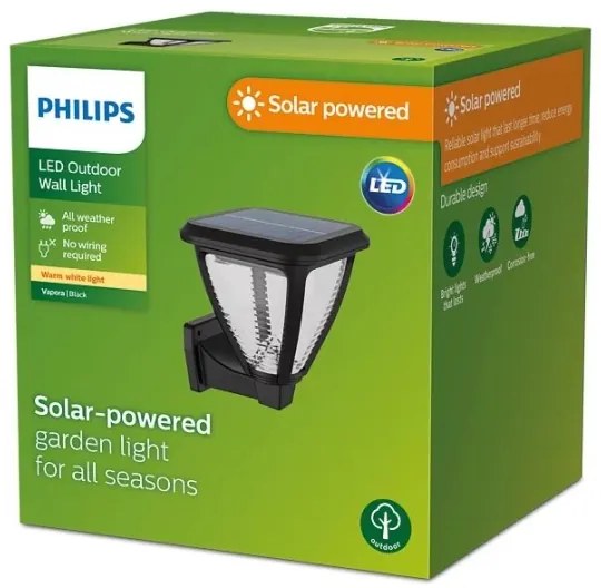 Philips VAPORA LED 1,5W 3,7V 1500mAh IP44 lampă solară de perete