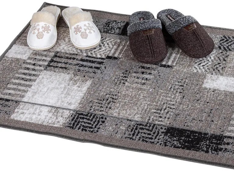 Covor runner Patchwork gri 67 x 150 cm