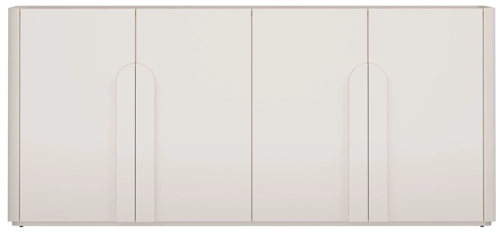 Comodă cu patru uși Amilio 200 cm - cashmere / stejar uleiat / mânere cashmere
