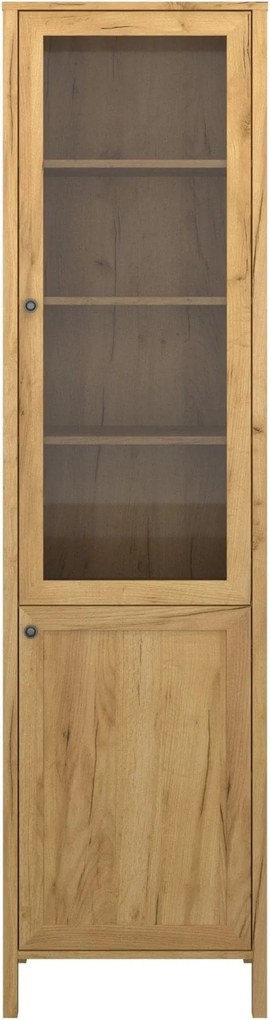 Vitrina KLARK, stejar auriu, PAL laminat, 55x42x210 cm