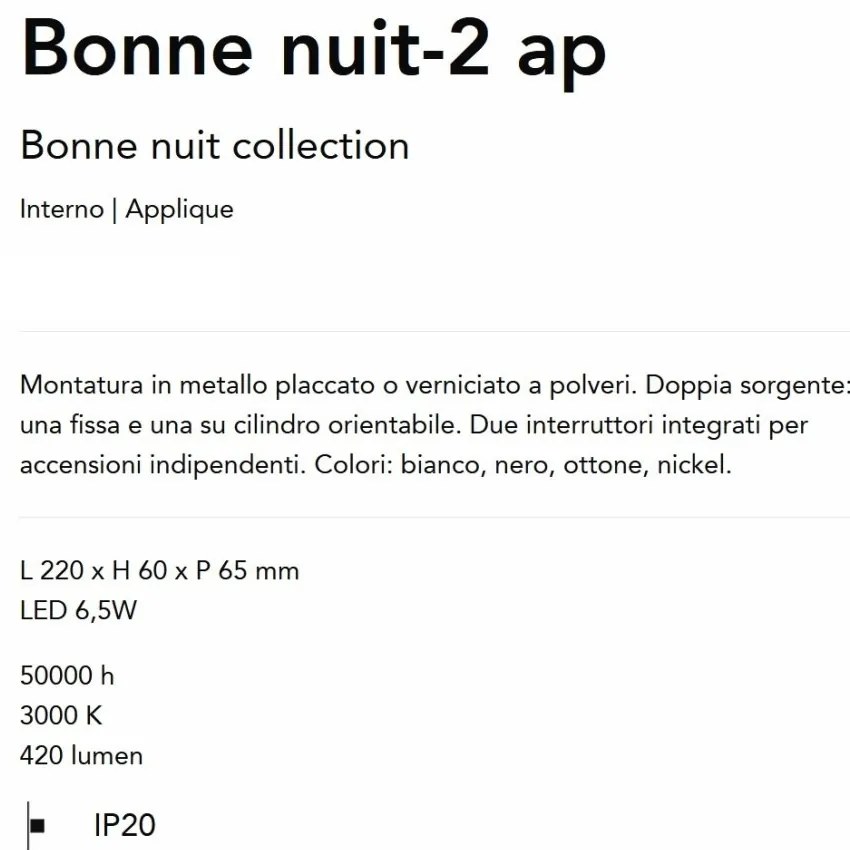 Aplica LED stil minimalist Bonne nuit-2 ap negru