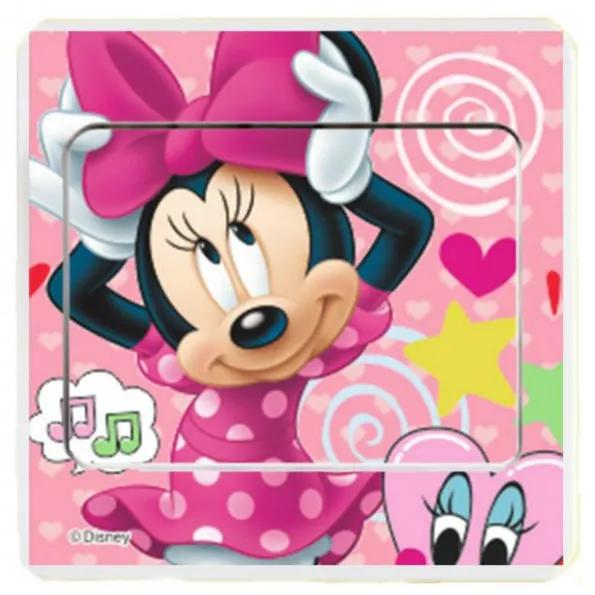 Sticker intrerupator Minnie pink 9x9 cm