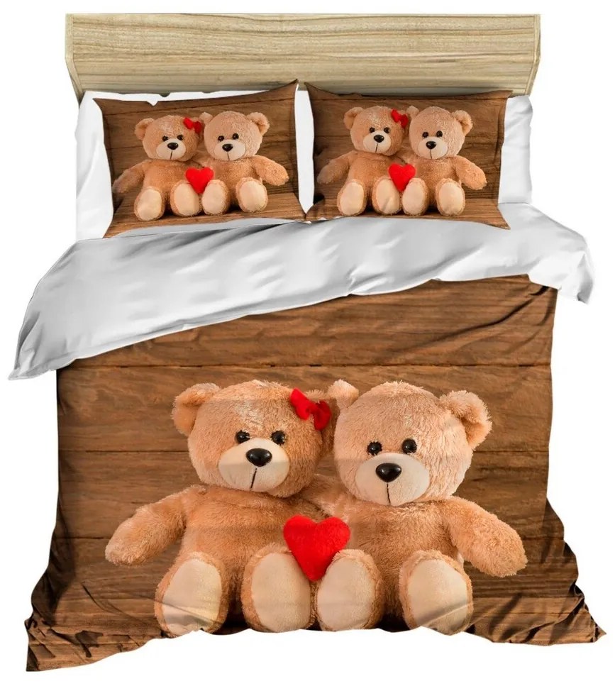 Lenjerie de pat pentru o persoana, L'essentiel Maison, 203, Maro / Alb / Roșu