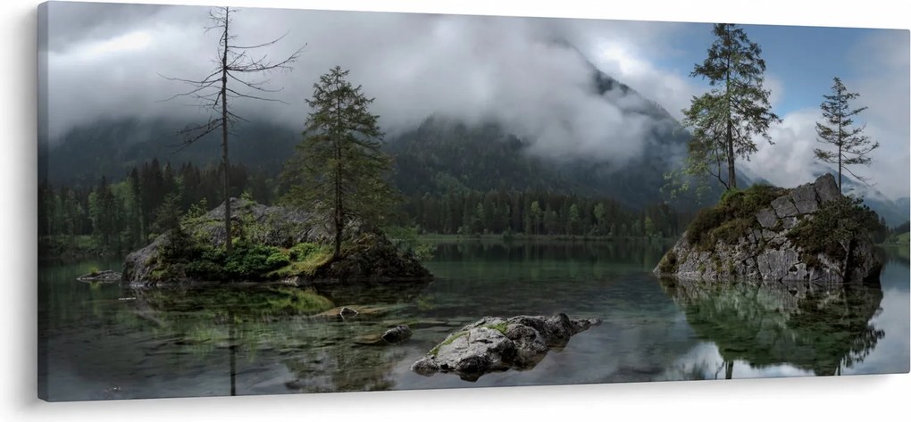Tablou cu pomi în lac (120x50 cm)