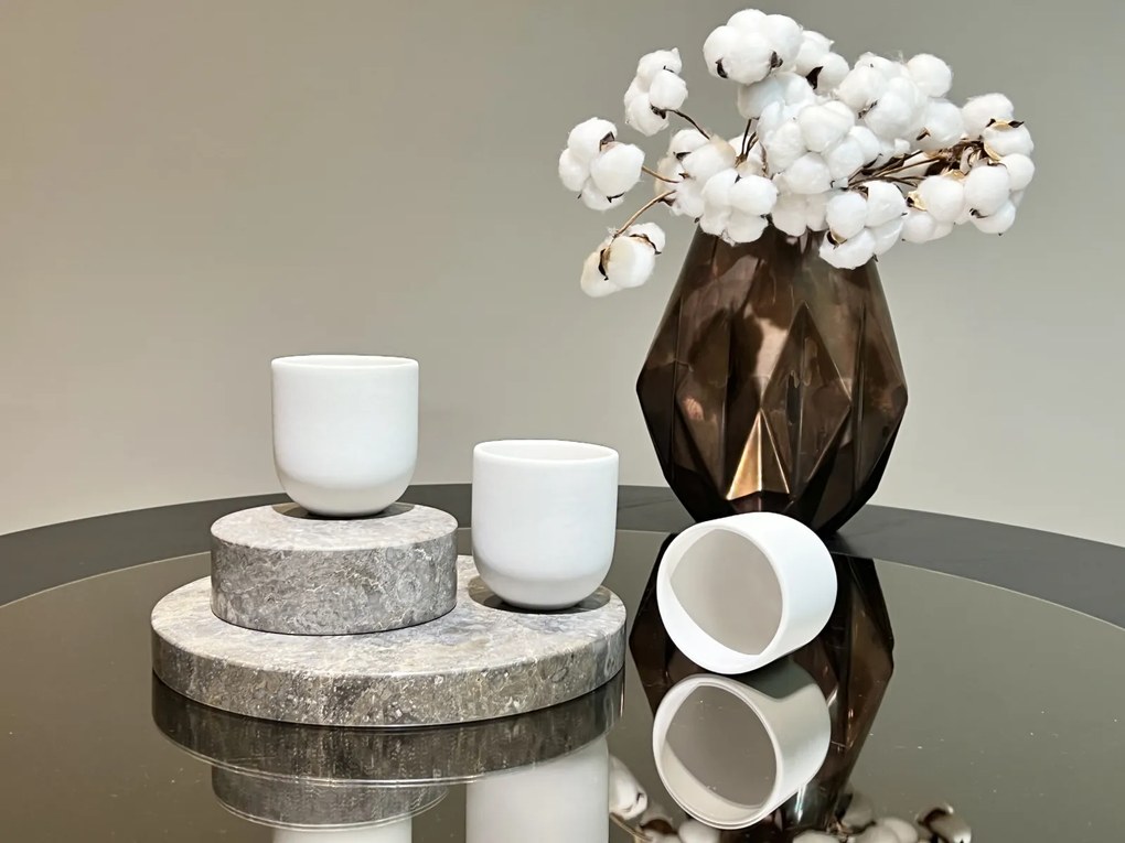 Pahar Ceramica 150ml Novum (Alb Perlat-Mat) Gresie Glazurata Manual