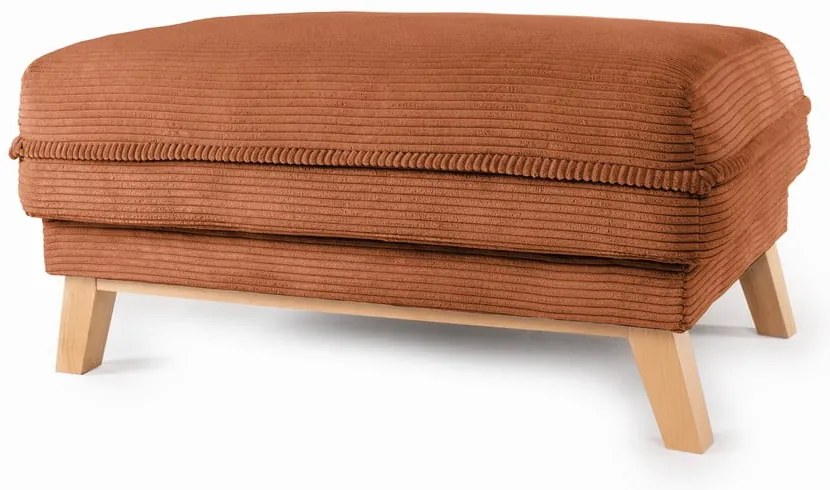 Taburet portocaliu cu tapițerie din catifea reiată Tori – Bonami Selection