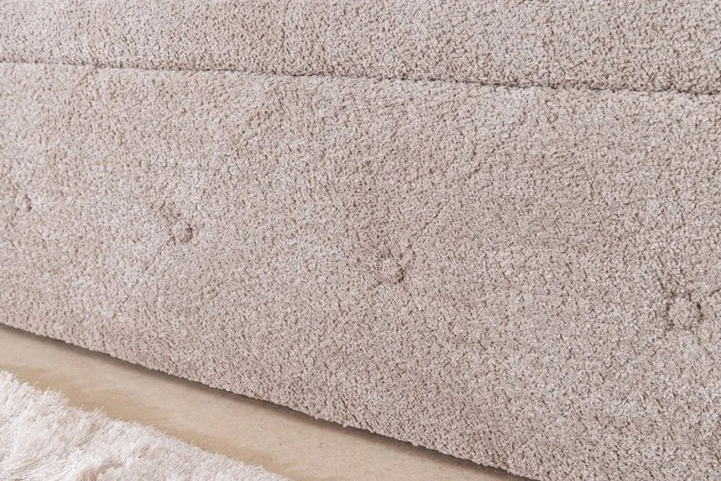 Bancheta tapitata cu spatiu de depozitare Extravagancia 140cm, boucle champagne greige
