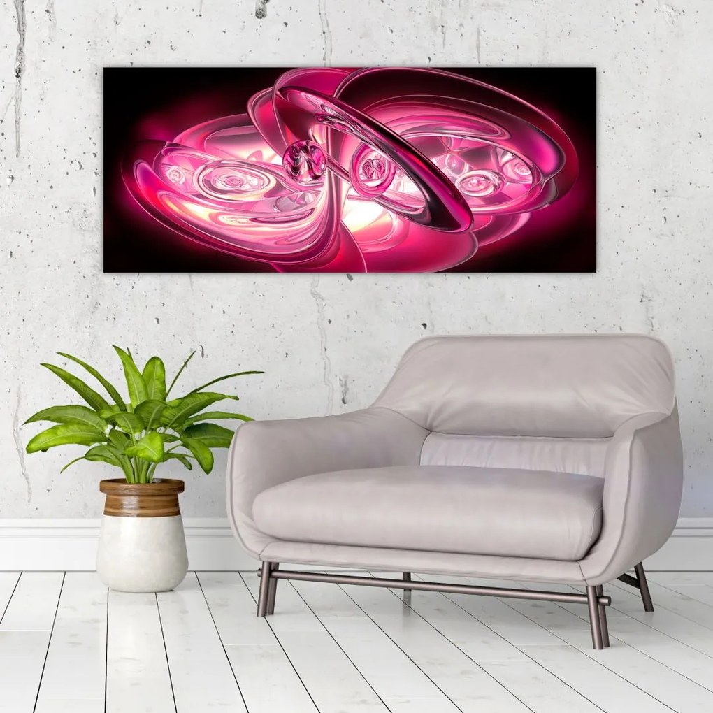 Tabloul cu fractali roz (120x50 cm)