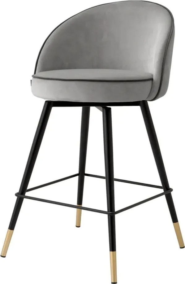 Set de 2 scaune de bar pivotante, design LUX, Counter Stool Cooper gri deschis