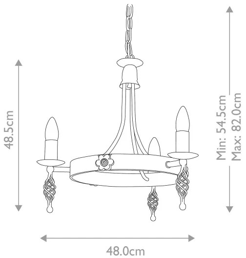Lustră pe lanț Elstead BY3-BLACK BELFRY 3xE14/60W/230V