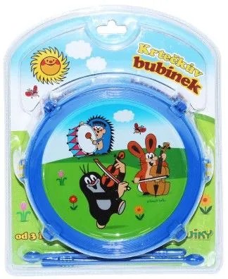 Toba Molei de plastic 20 cm + 2 bețe de tobă 2 culori