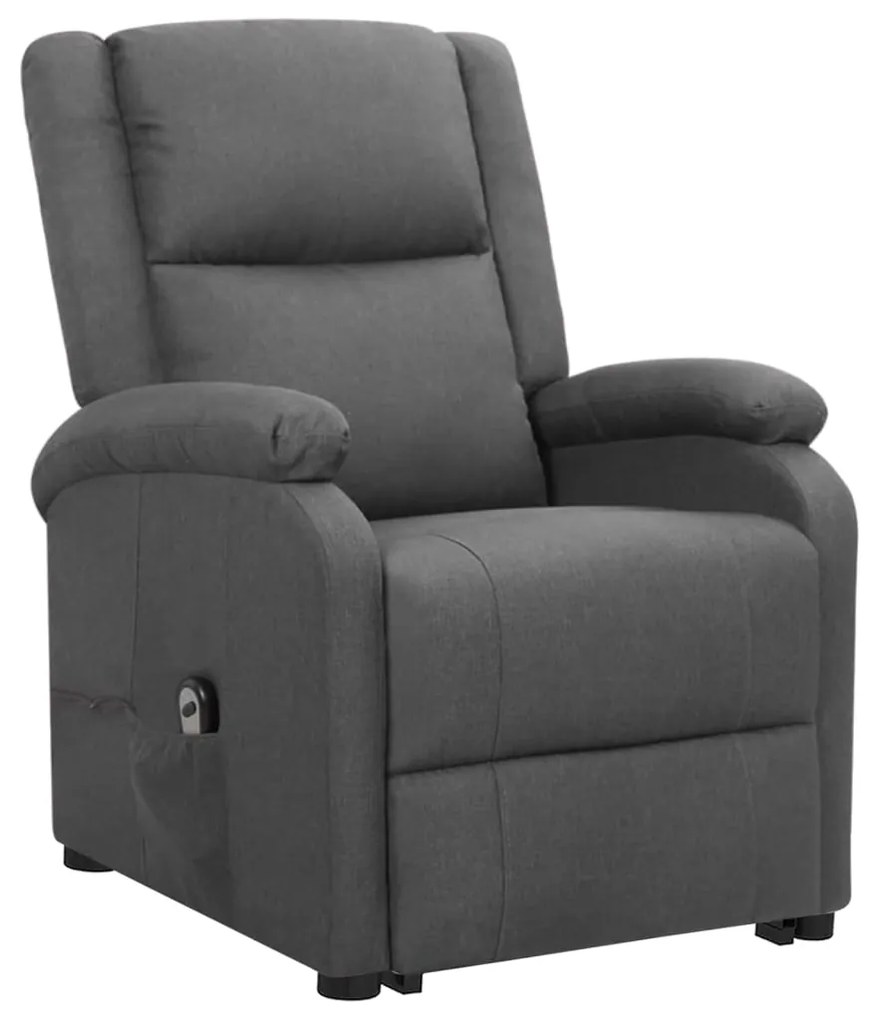 329700 vidaXL Fotoliu cu ridicare, gri închis, textil