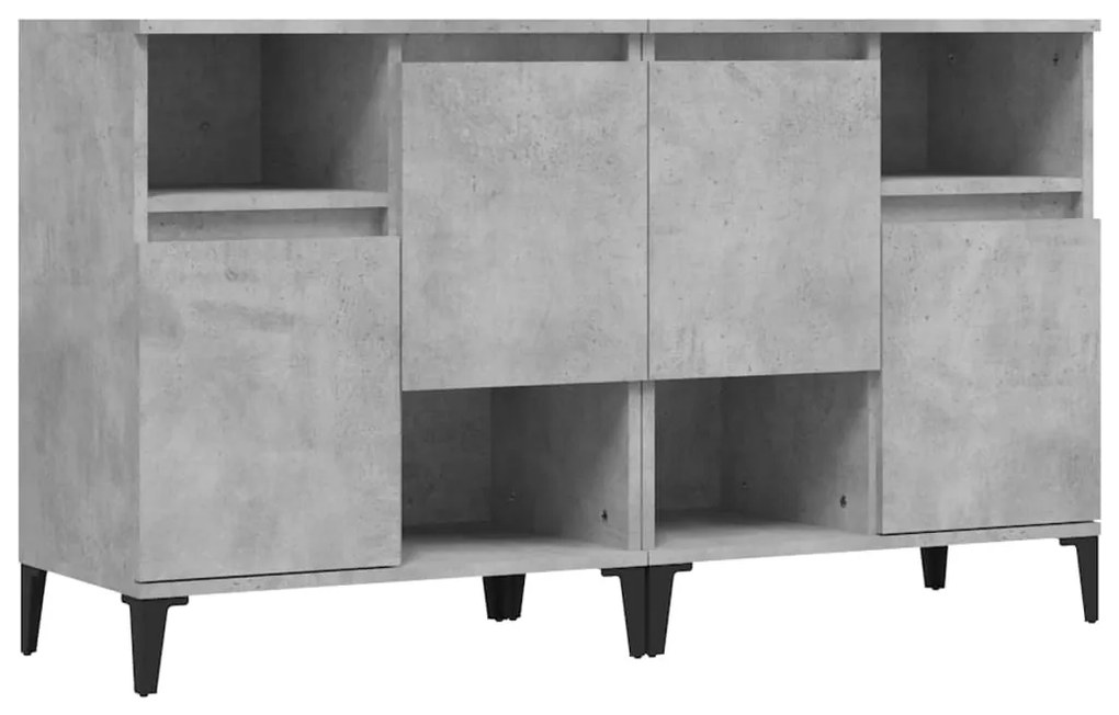 3185731 vidaXL Servante, 2 buc, gri beton, 60x35x70 cm, lemn prelucrat