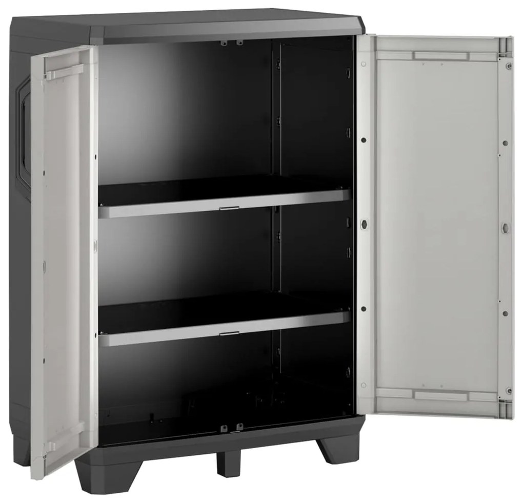 46637 Keter Dulap de depozitare mic Gear, negru și gri, 97 cm