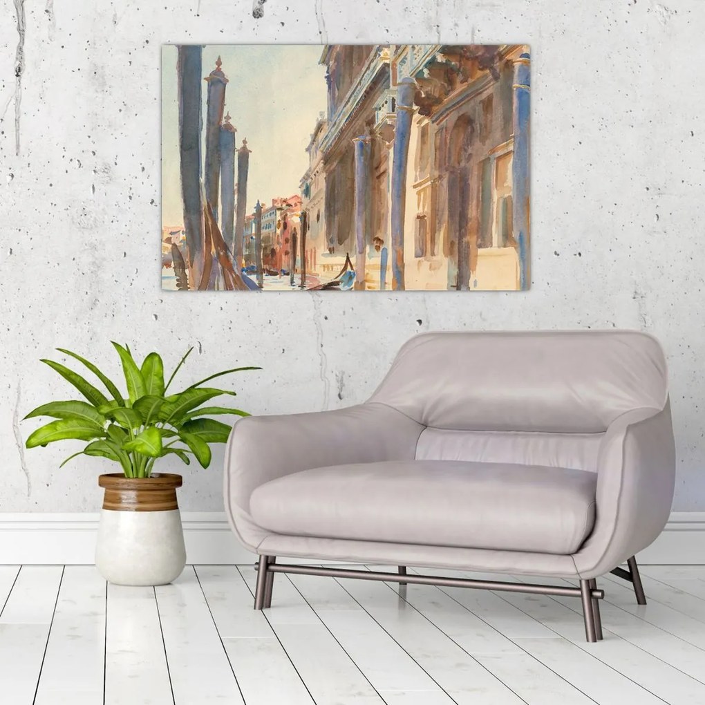 Tablou - John Singer Sargent, Gondola Moorings on the Grand Canal, reproducere (90x60 cm)