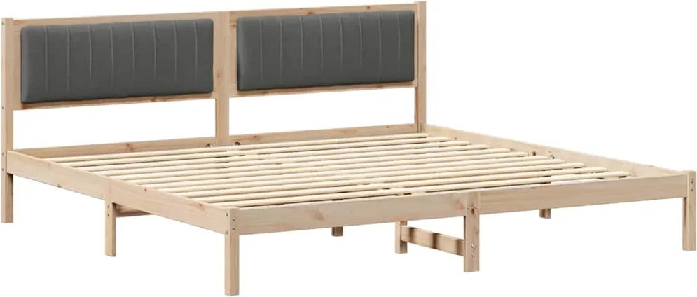 vidaXL Cadru de pat Gri închis 200 x 200 cm Lemn de pin masiv