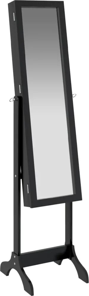 vidaXL Oglindă de sine stătătoare, negru, 34x37x146 cm