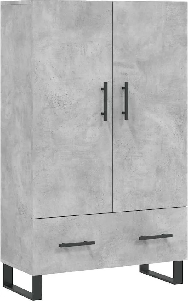 vidaXL Dulap înalt, gri beton, 69,5x31x115 cm, lemn prelucrat