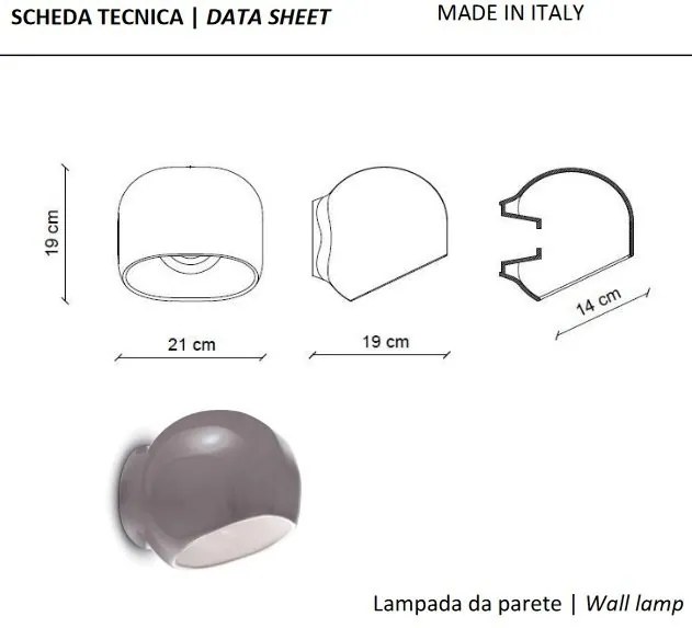 Aplica de perete din ceramica design italian realizata manual AYRTON