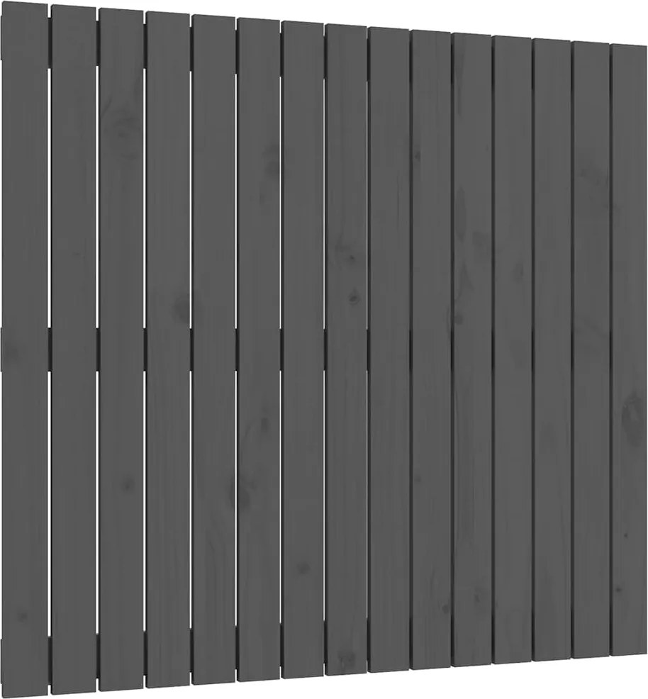vidaXL Tăblie de pat pentru perete, gri, 95,5x3x90 cm, lemn masiv pin