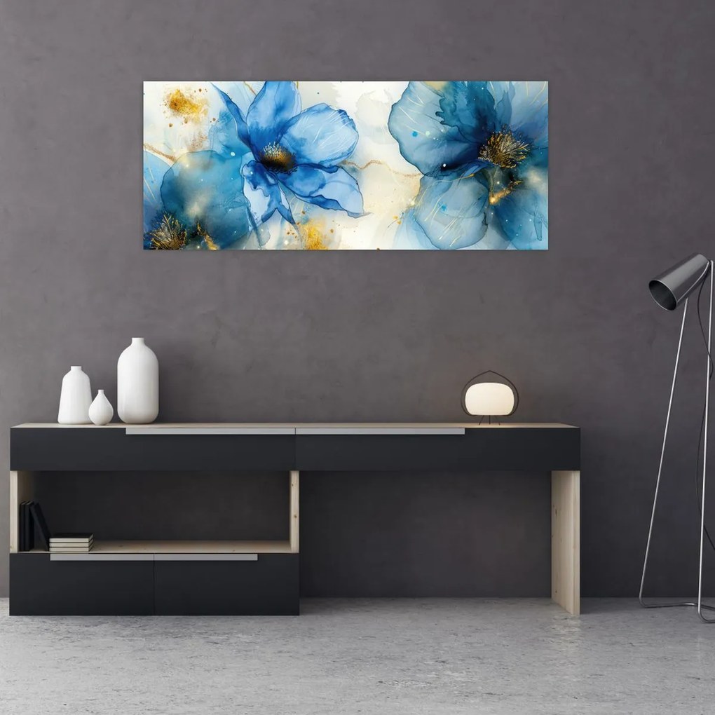 Tablou - Floral, pictură cu cerneală (120x50 cm)