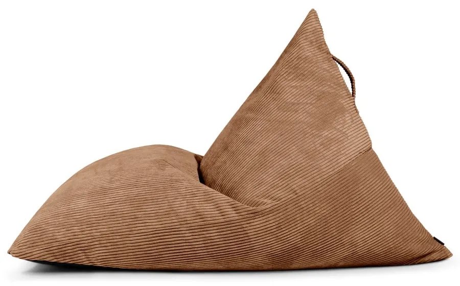 Fotoliu bean bag maro cu tapițerie din catifea reiată Razzmatazz – SLOWDOWN