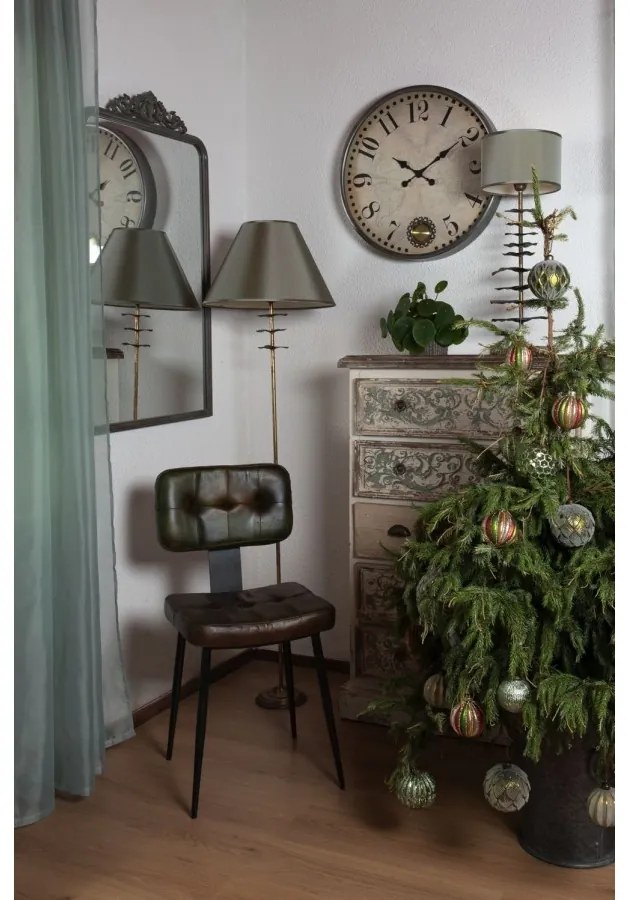 Comoda inalta, bej, din lemn, cu sertare, aspect vintage, Benevola
