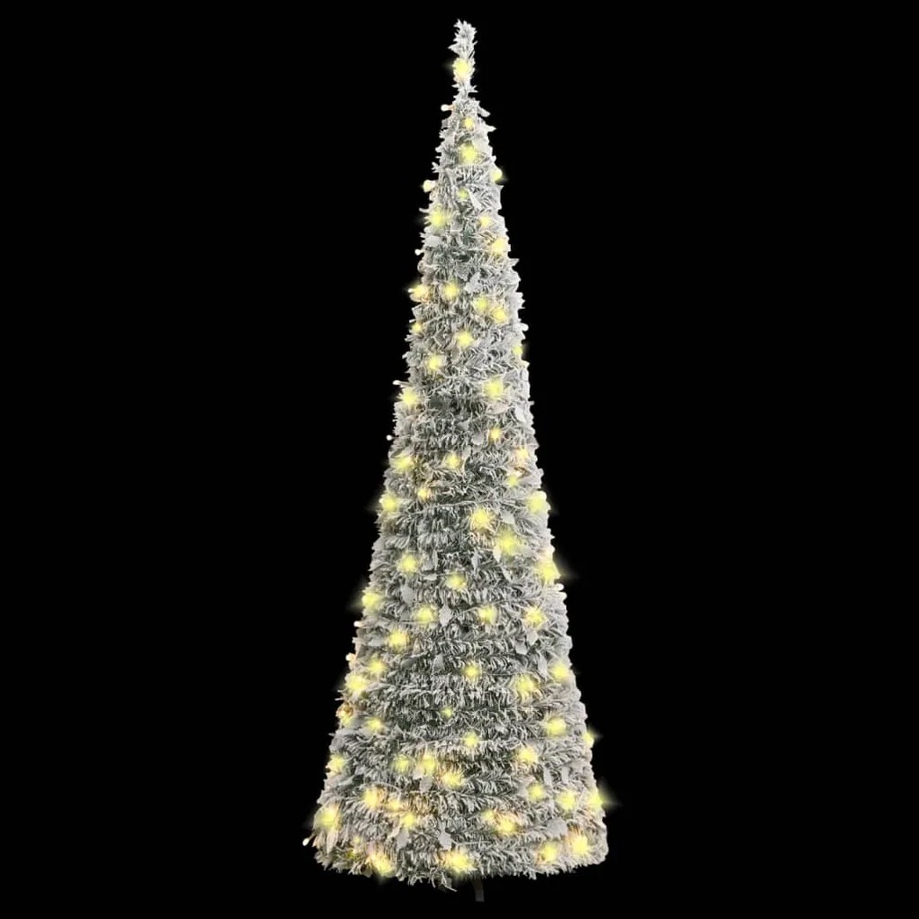 Brad de Craciun artificial pop-up cu zapada, 50 LED-uri, 120 cm