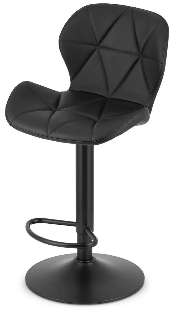 Scaun de bar din piele ecologica cu picior negru WEST, negru