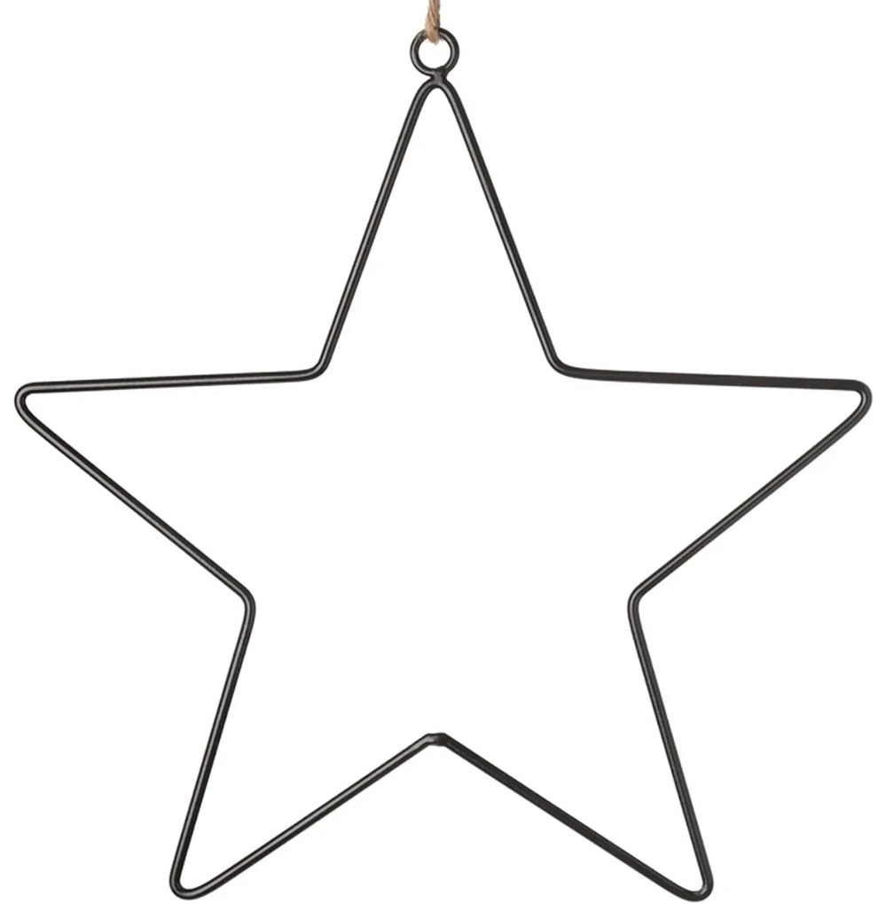 Decoratiune de Craciun suspendata BLACK STARS, set 4 buc.