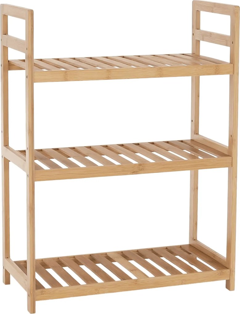 Etajera FIORE TIP 1, bambus natural, lemn, 53x26x71 cm