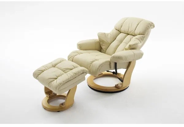 Fotoliu reglabil HABI crem/stejar natural