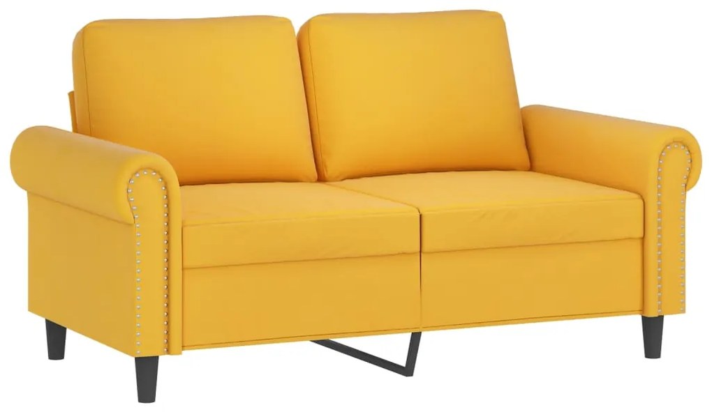 349153 vidaXL Canapea cu 2 locuri, galben, 120 cm, catifea