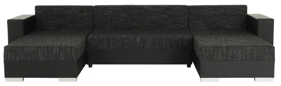 Colţar reversibil, negru/negru spicat, ESSEN
