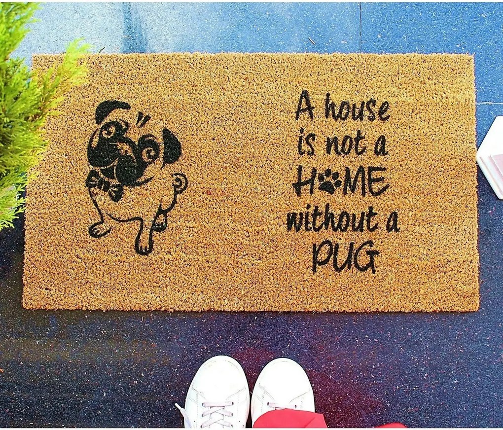 Covor intrare PUG, 40x70 cm, forma dreptunghiulara, fibre de cocos, ma
