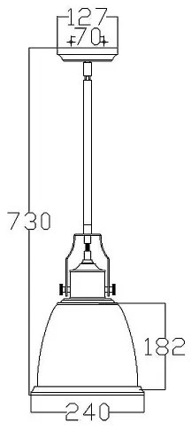 Lustră pe tijă Feiss FE-HOBSON-P-M-SN HOBSON 1xE27/60W/230V argintiu