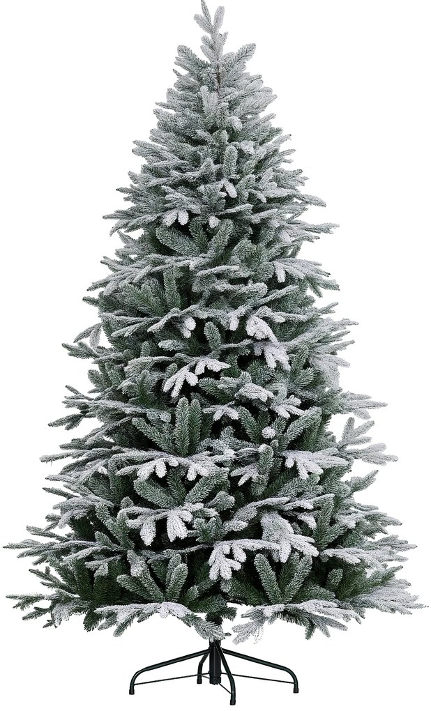 HOMCOM Brad de Crăciun cu Zăpadă Artificială cu 2531 Crengi, Brad de Crăciun cu Bază Pliabilă, Ø114x180 cm, Verde | Aosom Romania