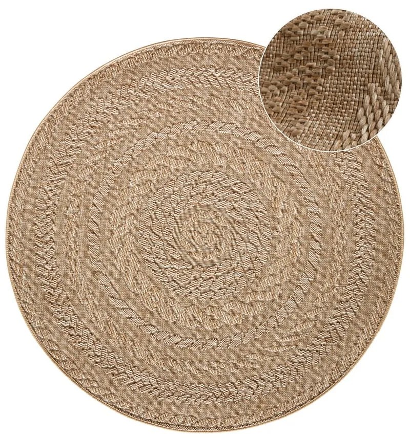 Covor adecvat interior/exterior NORTHRUGS Almendro, Ø 160 cm, bej